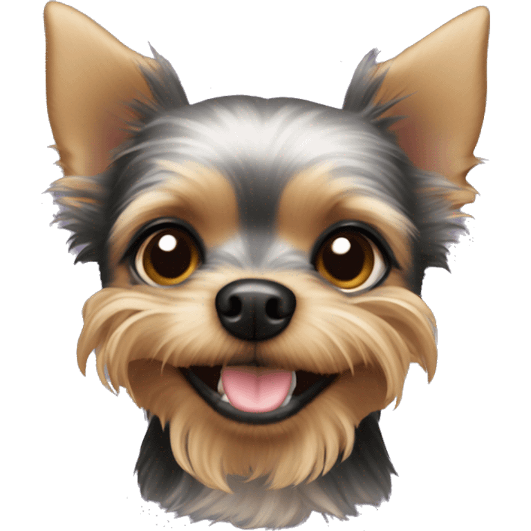 Playful black Yorkie chihuahua mix emoji