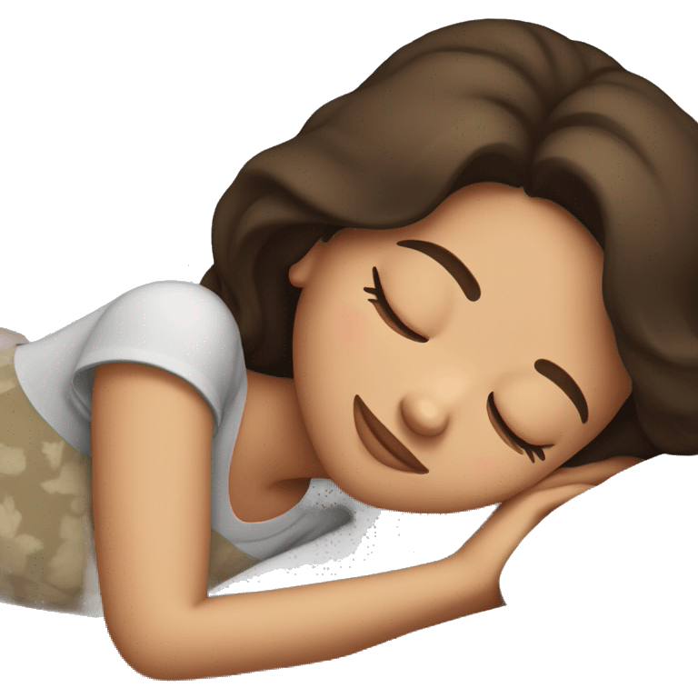 Brunette girl sleeping emoji