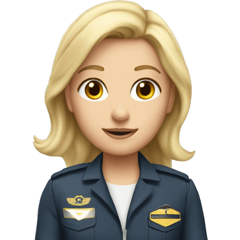 Blonde girl in pilot uniform emoji