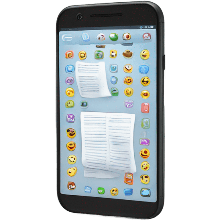 documents inside of a phone emoji