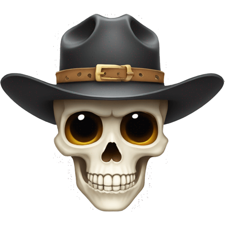 Skull wear cow boy hat emoji