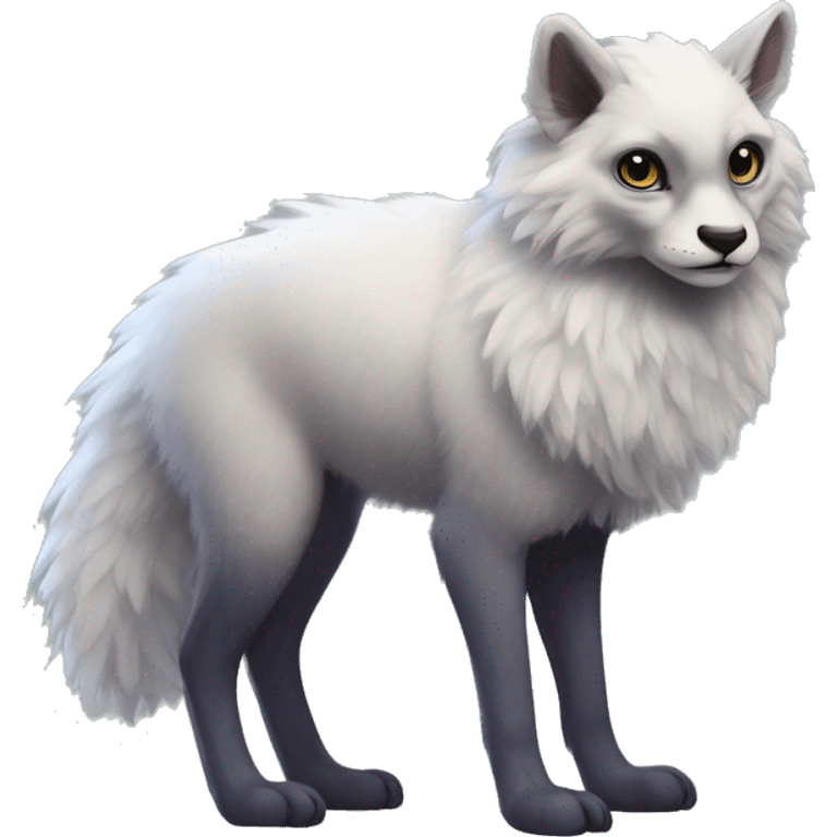 Modern Realistic Rare Fantasy Fluffy Slim Vernid-Trico-Melprin-species by LiLaiRa, full body emoji