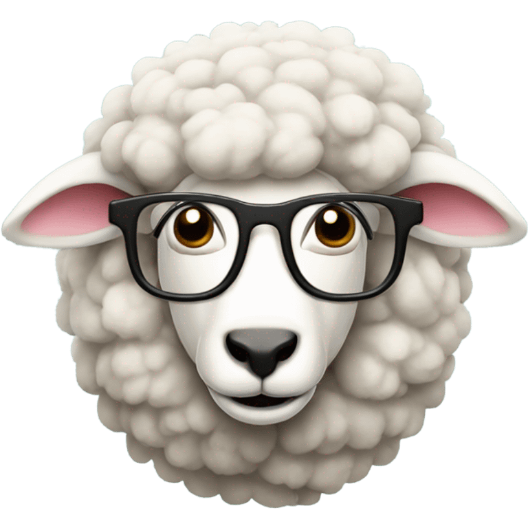 Sheep with glasses emoji