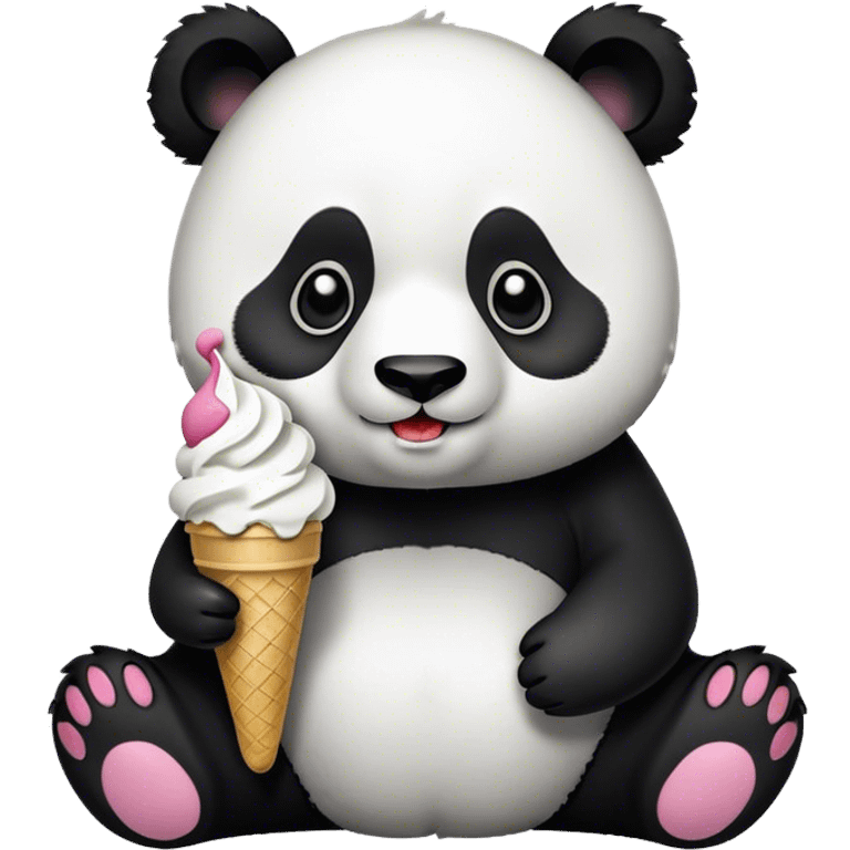 Panda eating ice cream emoji