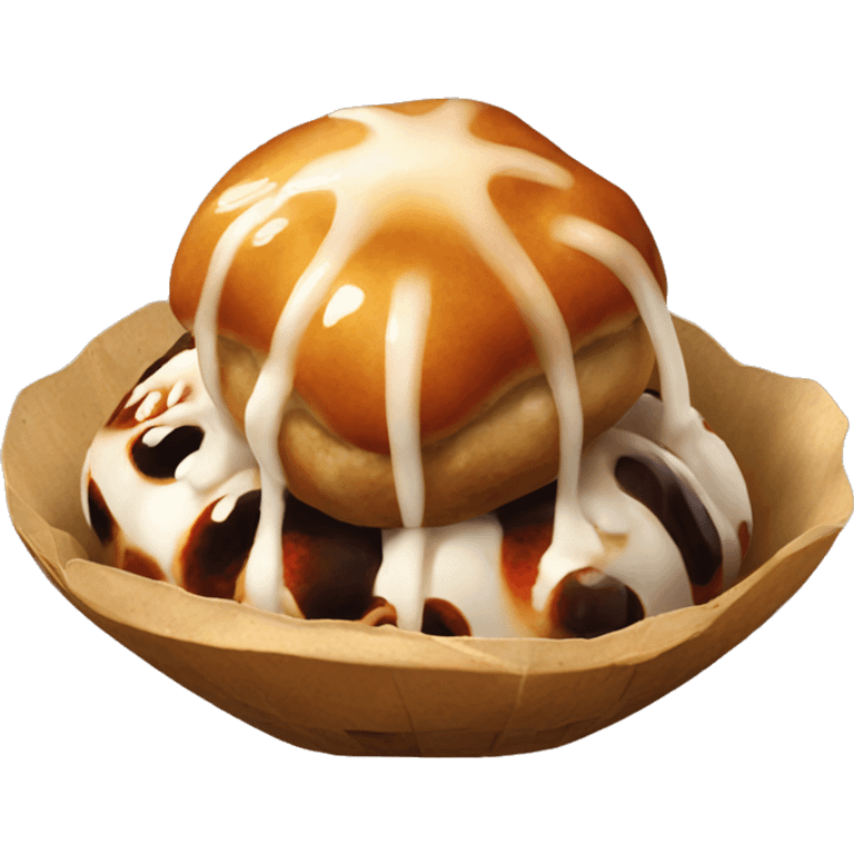 realistic takoyaki still life  emoji