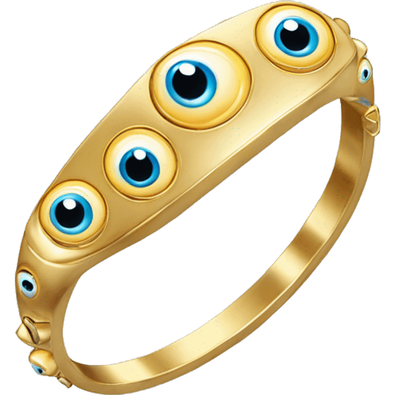 very thin gold bangle ring studded with eyeballs emoji