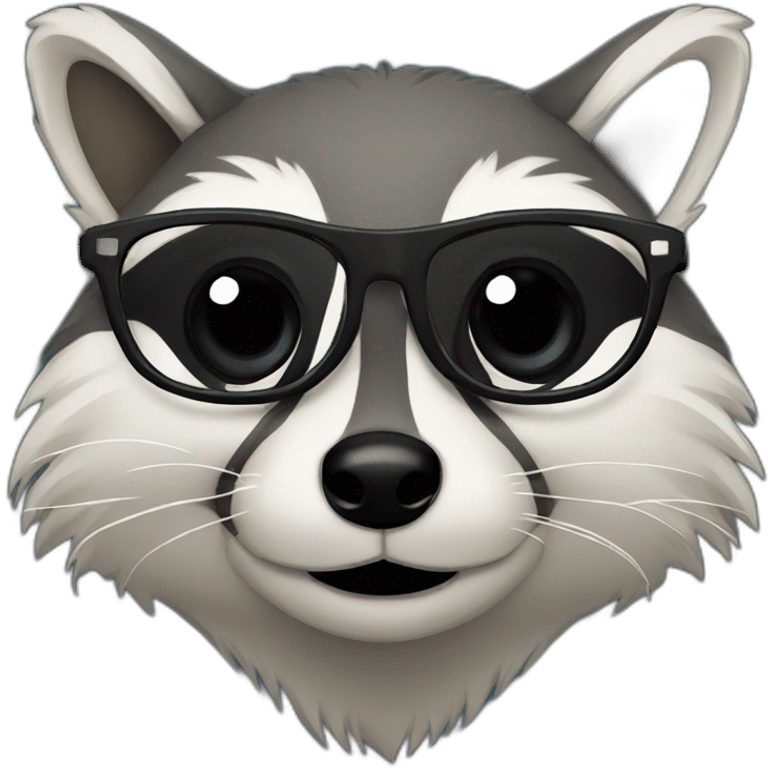 raccoon glasses emoji