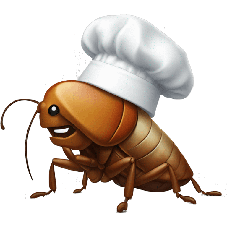 Cockroach with white chef hat emoji