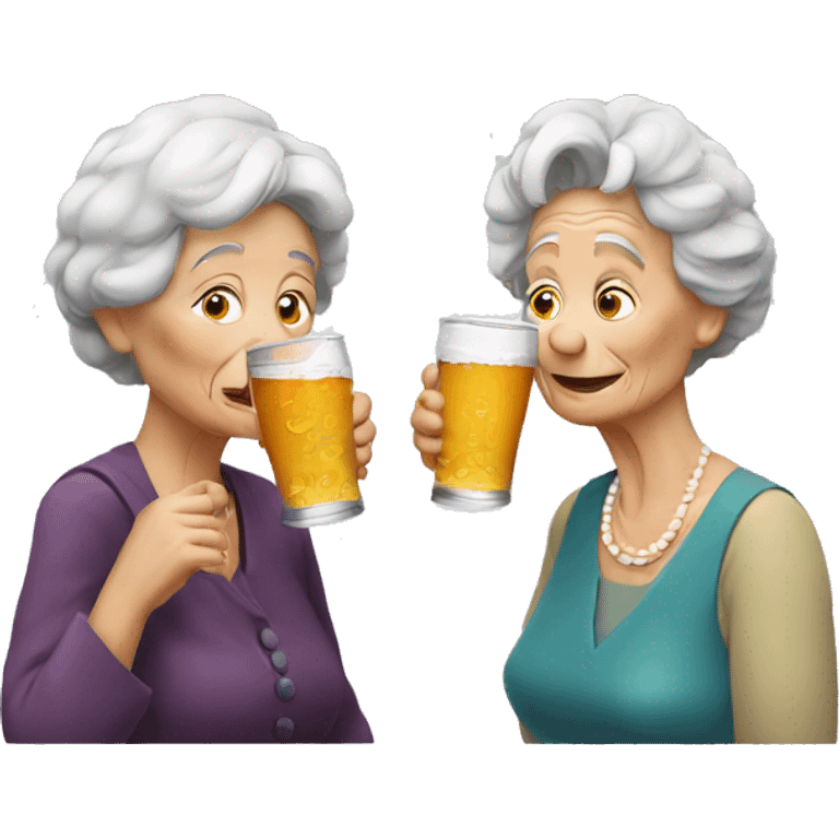 Two old ladies drinking  emoji