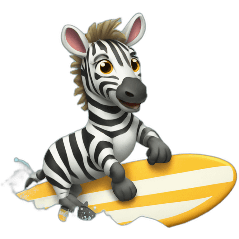 Surfing zebra emoji