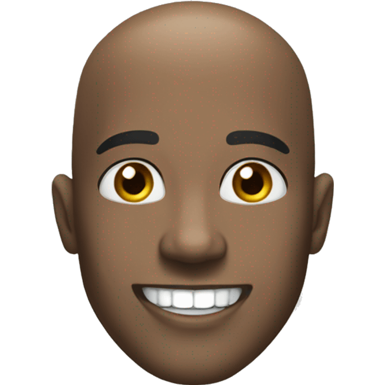 black bald head pretty white teeth smile handsome emoji