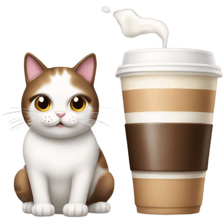 coffe and milk in the cat emoji