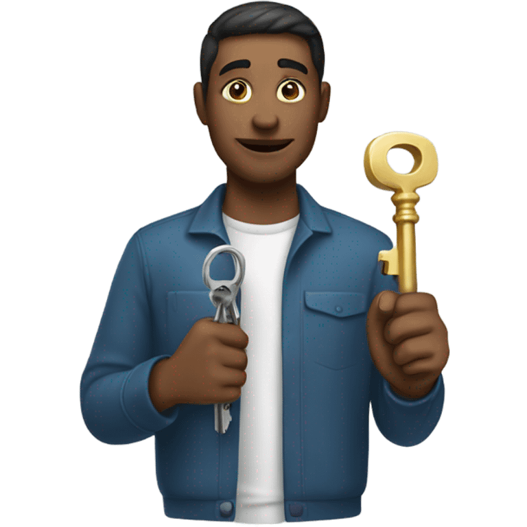 man with a key emoji