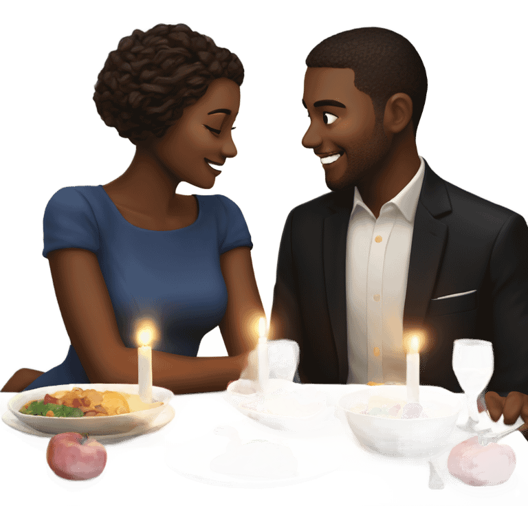 Create a hyper Realistic Romantic candlelit dinner date photo  emoji