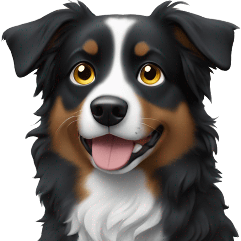 Moon with Small black australian shepherd dog emoji