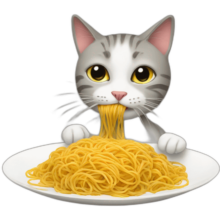 cat eating spaghetti emoji