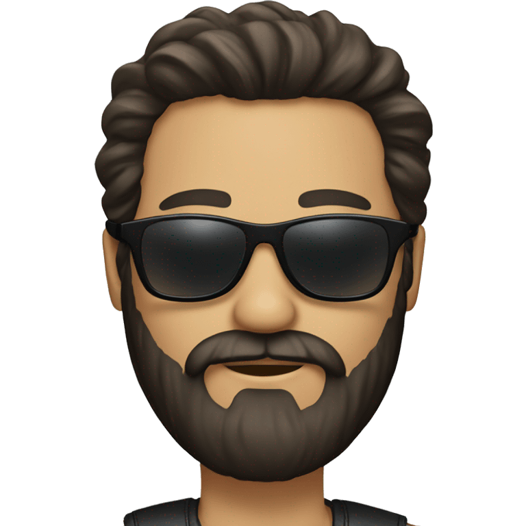 BRUNETTE WITH A LONG BEARD Wearing sunglasses  emoji