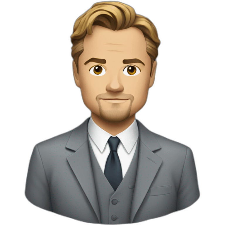 leonardo dicaprio cartoon wearing suit emoji