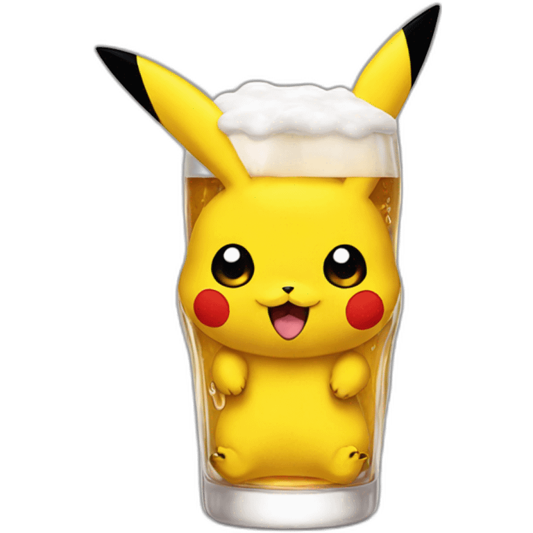 Pikachu drink à beer emoji