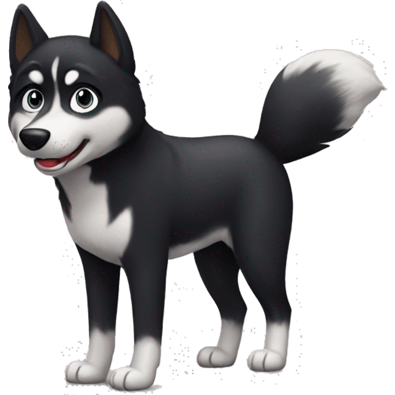 black husky,   emoji