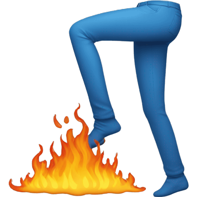 Une jambe en feu bleu emoji