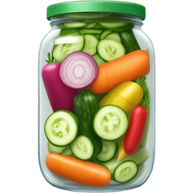 slices pickeled vegetables in a jar emoji