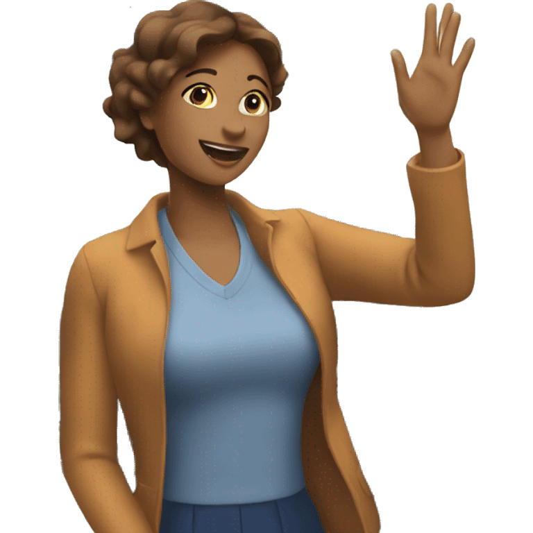 A lady waving out a train window  emoji