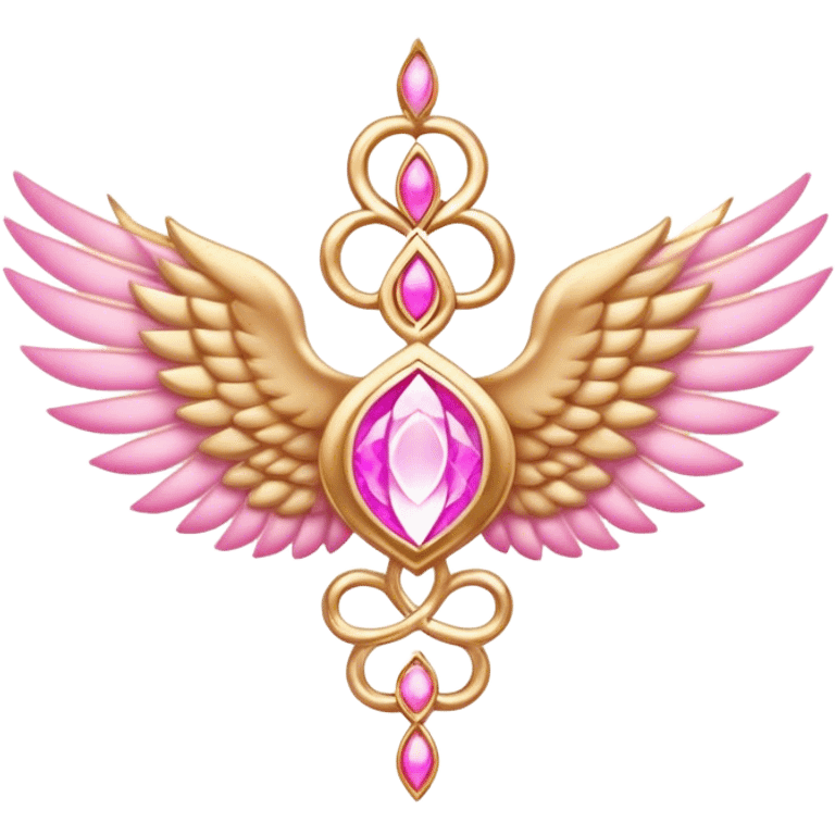 Pink gold wing of the chakra spirituality emoji