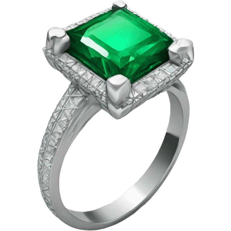 emerald small silver ring emoji