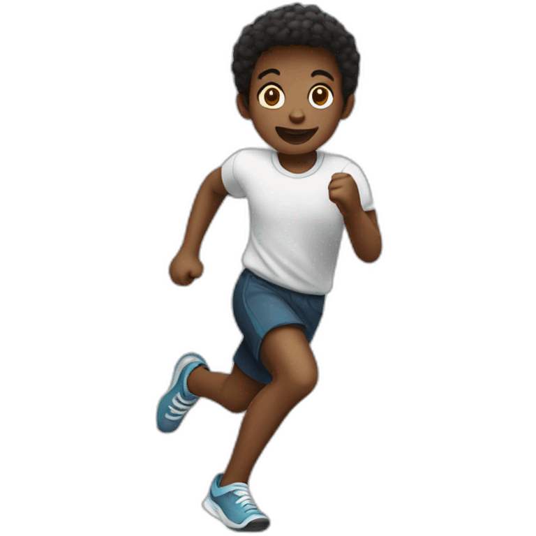 black children full body running around emoji