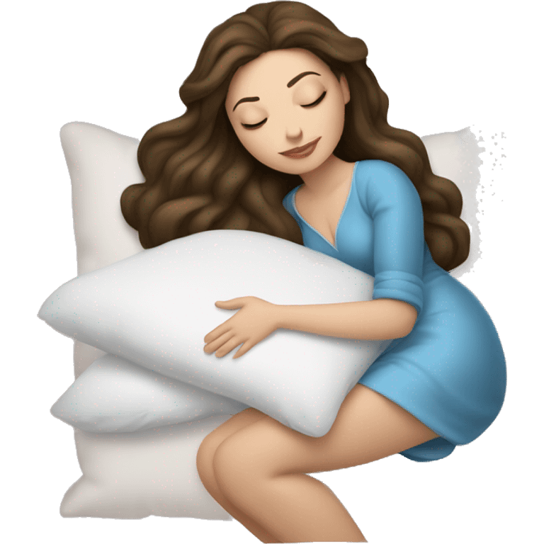 sleeping beauty brunette white girl with a silk pillow emoji