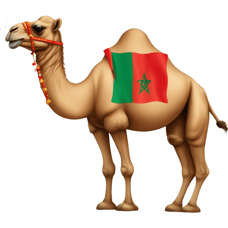 Camel with a moroccan flag emoji