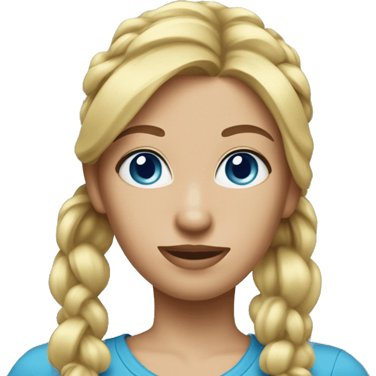 woman with blue eyes and blonde hair with a ponytail emoji