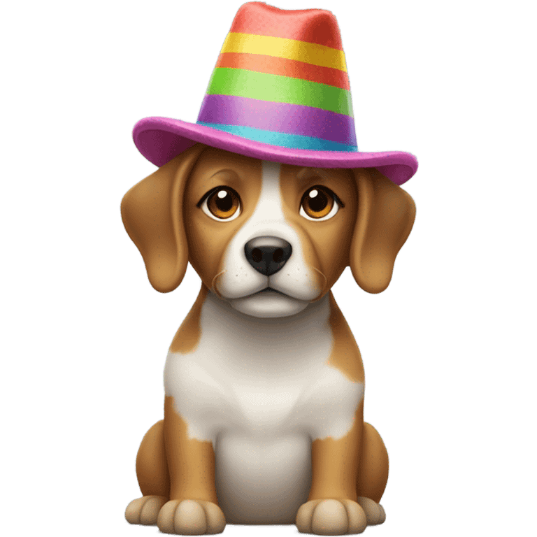 One Dog with hat emoji