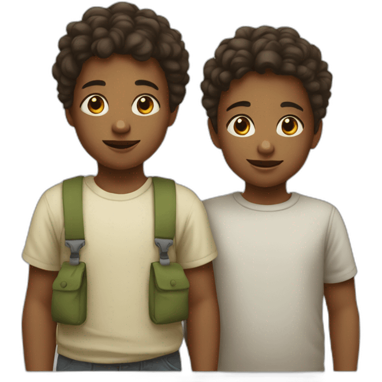 A young child and his older sibling emoji