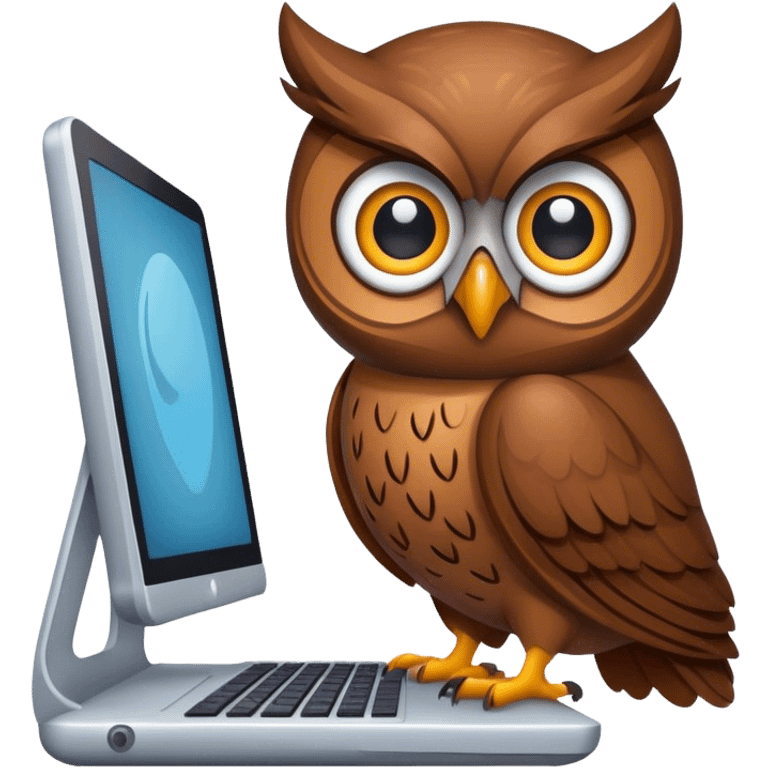 Owl on computer  emoji