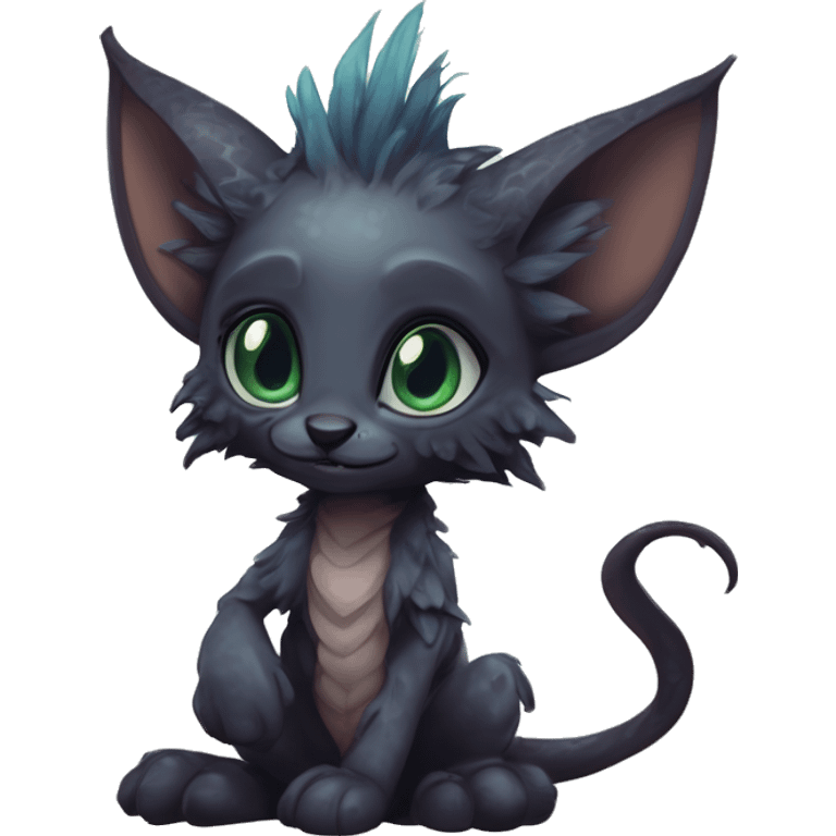  Cute Edgy Realistic Rare Fantasy eldritch Slim Vernid-Trico-Melprin-Lombax-species by LiLaiRa, by Falvie, full body emoji