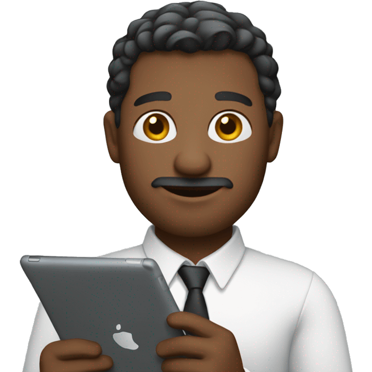 A man holding a ipad emoji