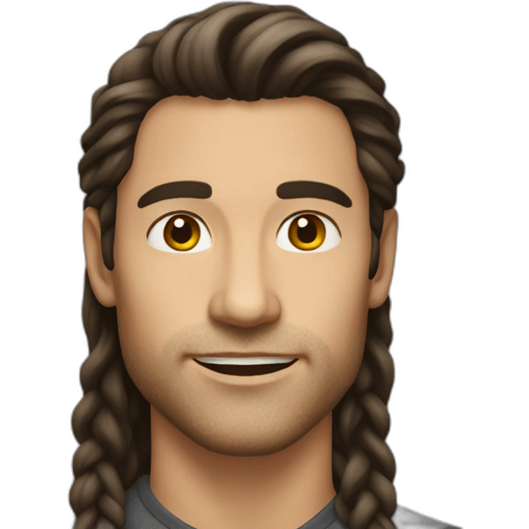 brunette man long hair emoji