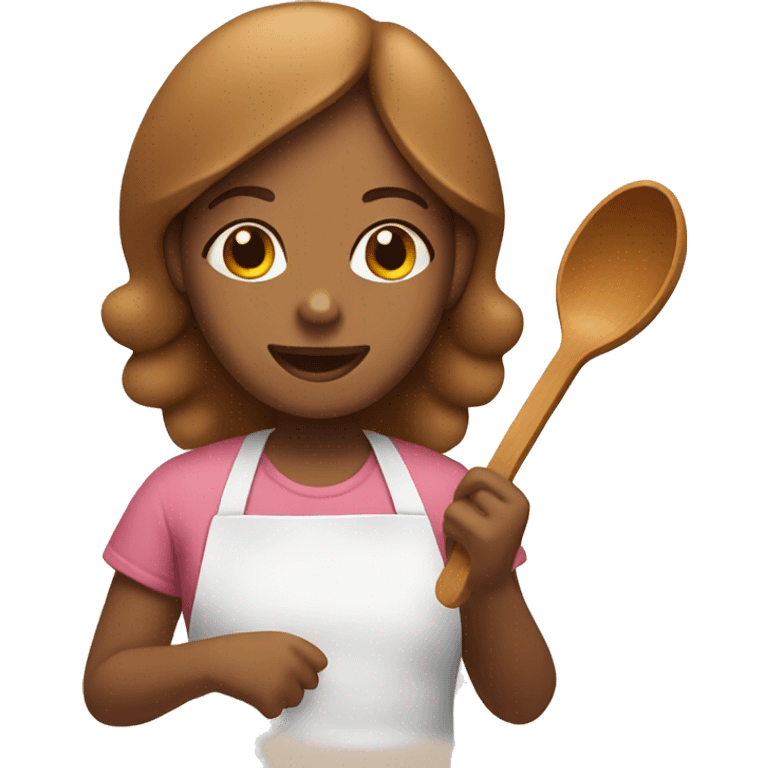 Girl is cooking gingerbread man emoji