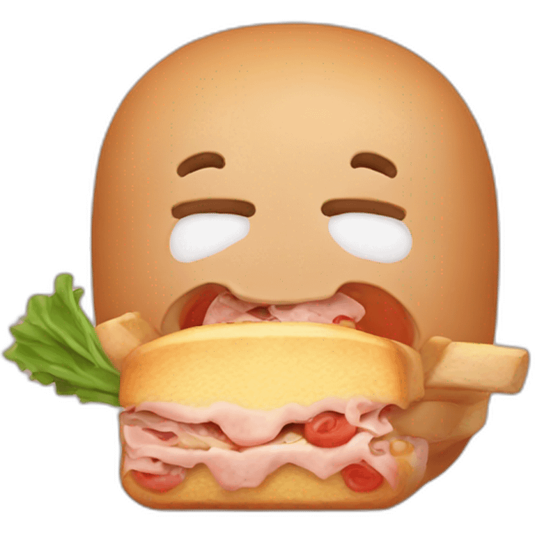 Cerdo comiendo pan emoji