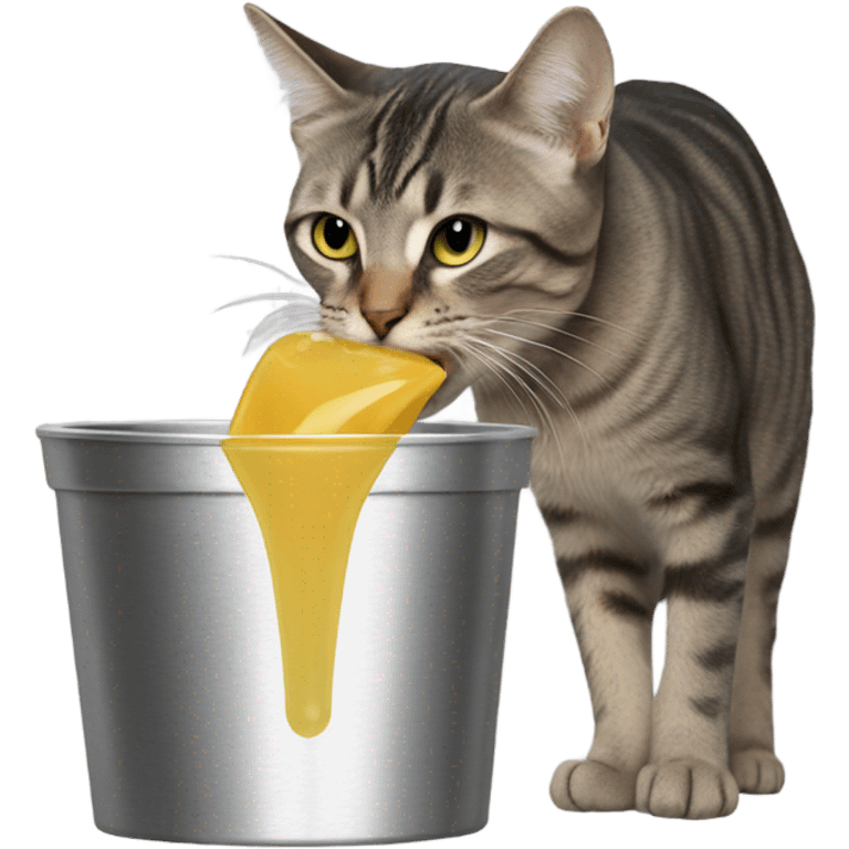 cat drinking out of a stanley  emoji