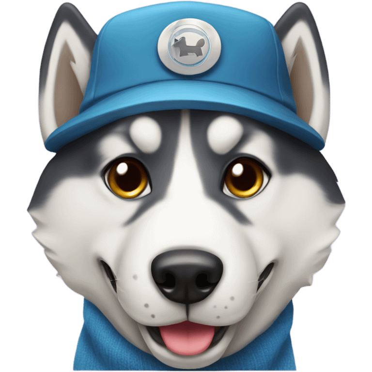 Husky wearing hat emoji