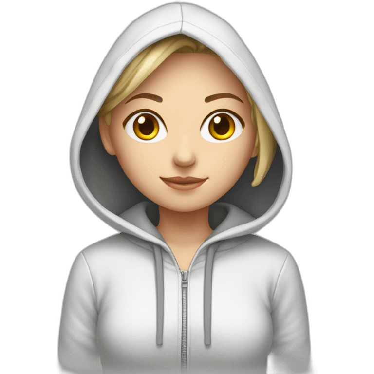 White Girl wearing Hoodie emoji