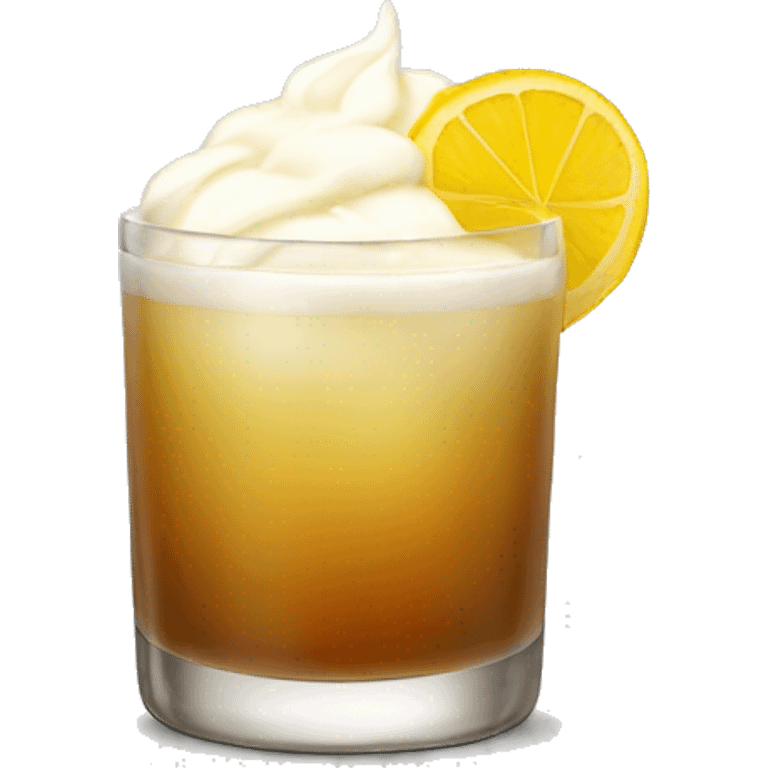 Whiskey Sour cocktail with cream no fruit emoji