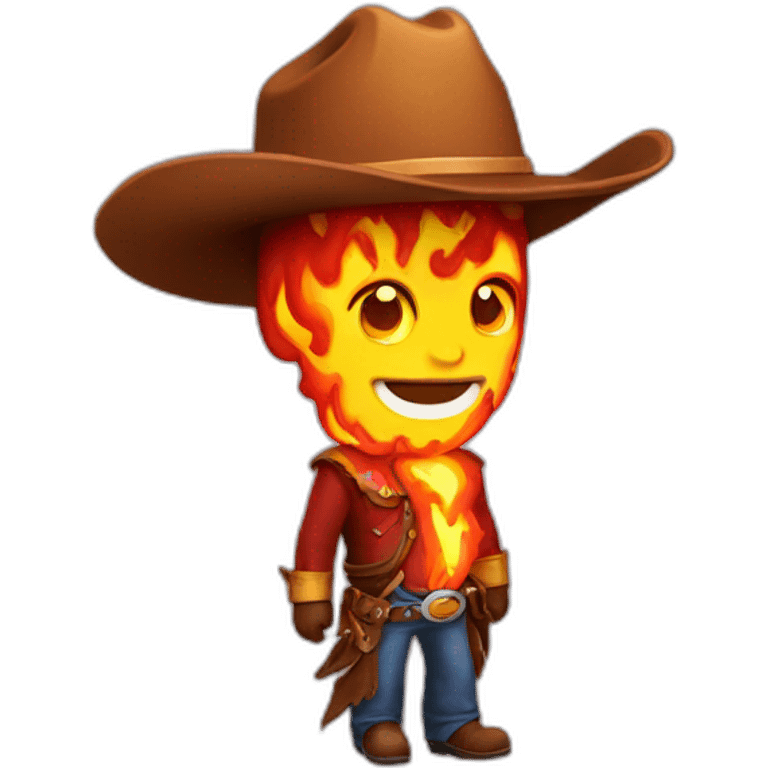 cowboy wearing hat of fire emoji