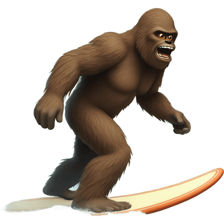 Bigfoot surfing emoji