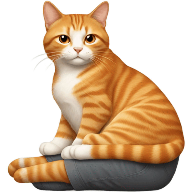 Ginger cat on a lap emoji