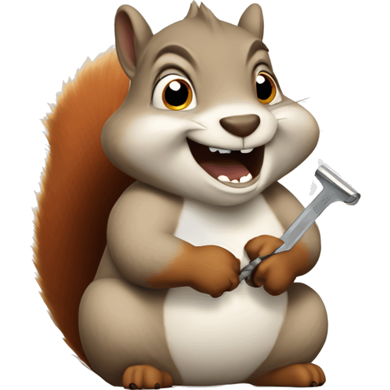 Fat squirrel with razor sharp teeth emoji