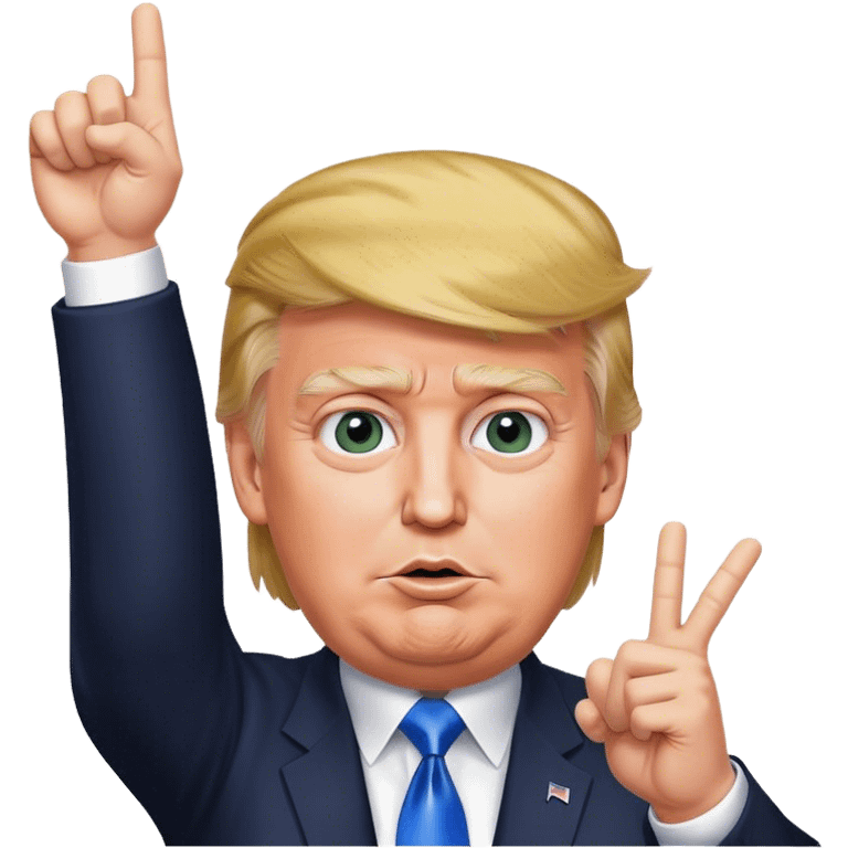 Donald  Trump shows hand  victory hyperrealistic emoji